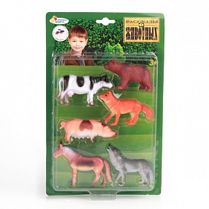 Набор из 6-и фигурок домашних и лесных животных, 10 см. (Играем Вместе, BC990306A15sim)